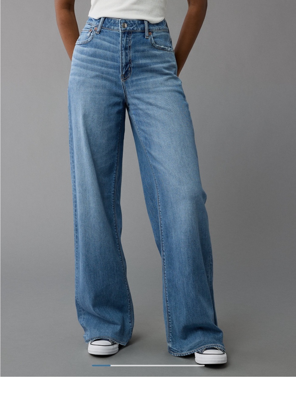American Eagle Outfitters Light Blue Wide Leg Jeans